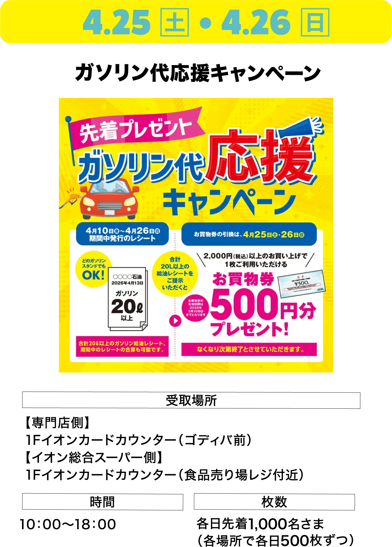 ガソリン代応援